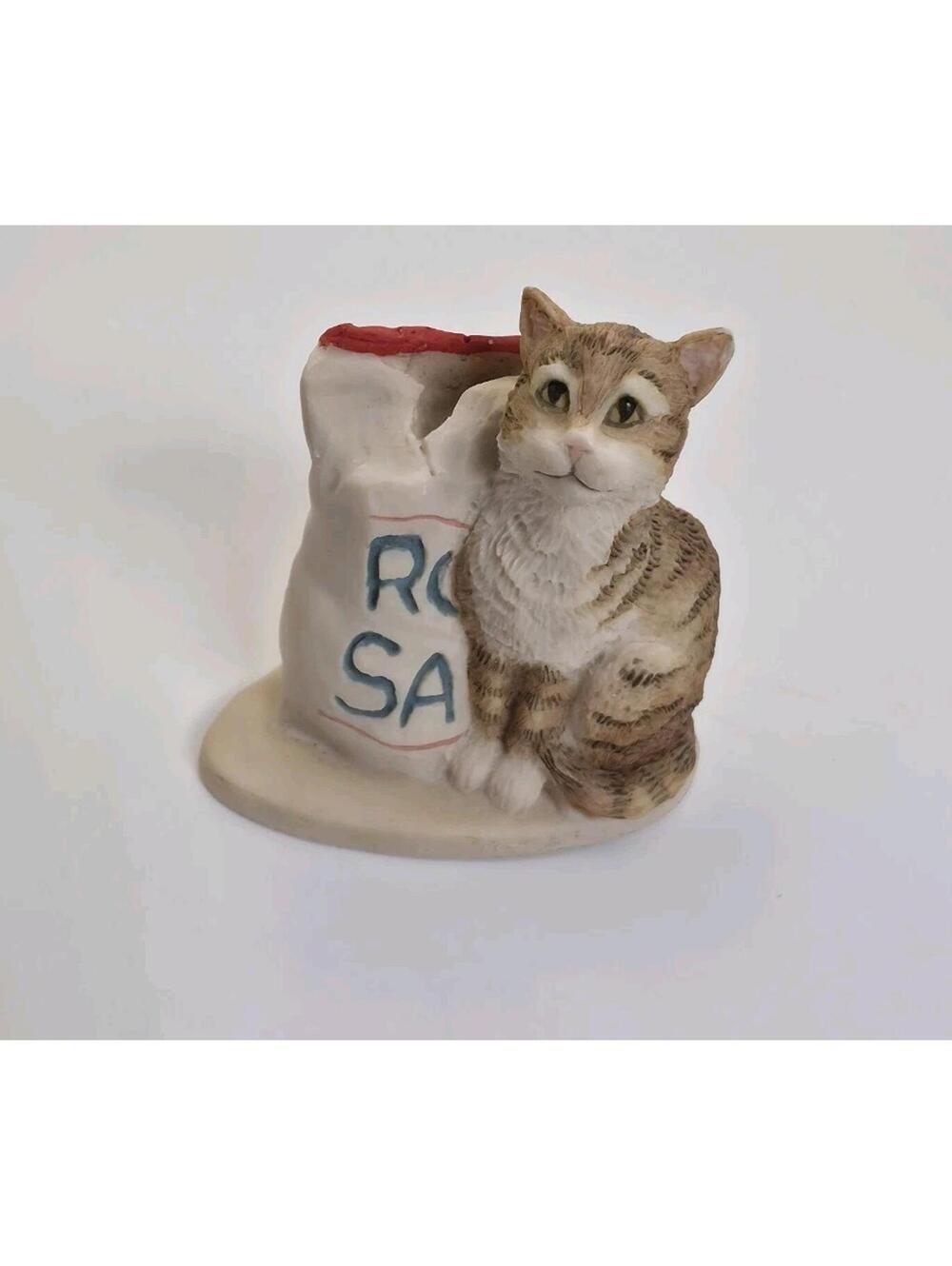VTG Lowell Davis 1989 Sunday Afternoon Treat Miniature Tabby Cat Figurine Schmid
